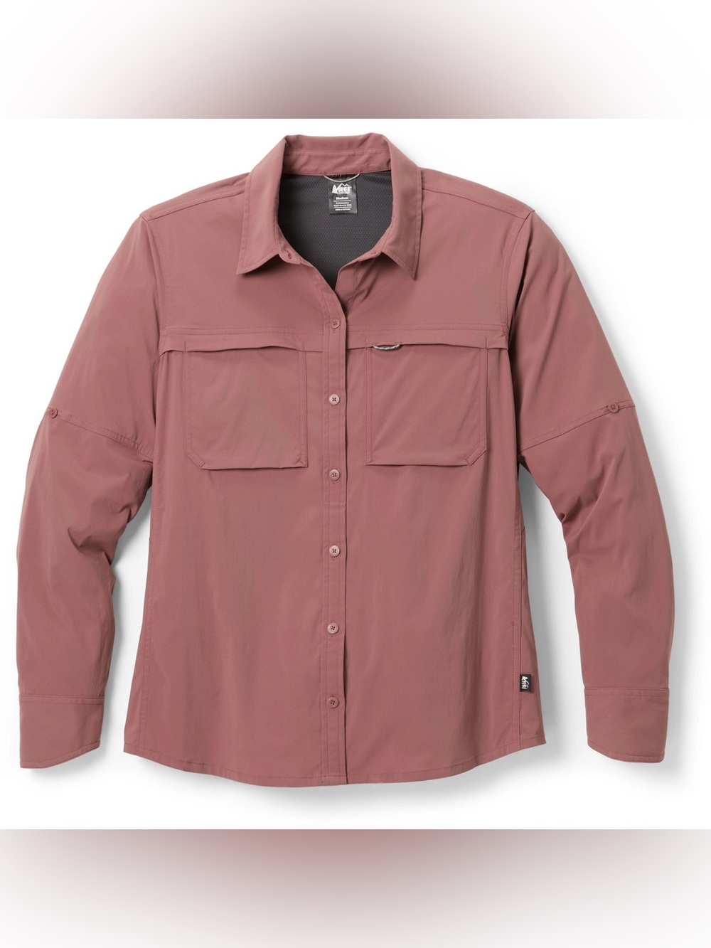 NWT REI Sahara Long sleeve Solid Shirt Mauve Shadow size S UPF 50+ $70